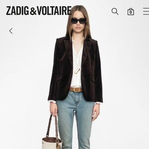 Zadig & Voltaire Women's Dark Brown Velvet Blazer